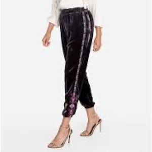 NWT Johnny Was Embroidered Velvet Joggers Sz S